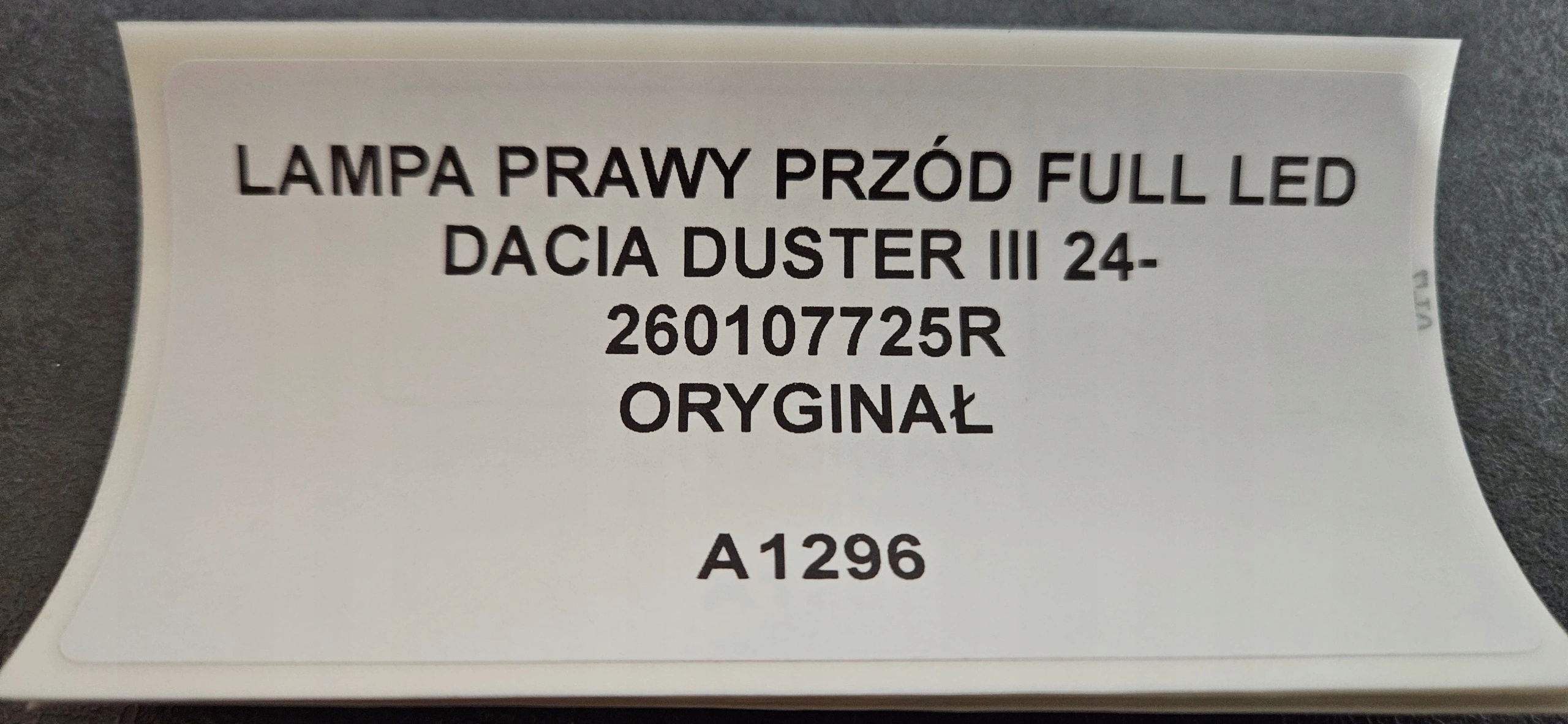 Licht rechts vorne FULL LED DACIA DUSTER III 24- Original 260107725R