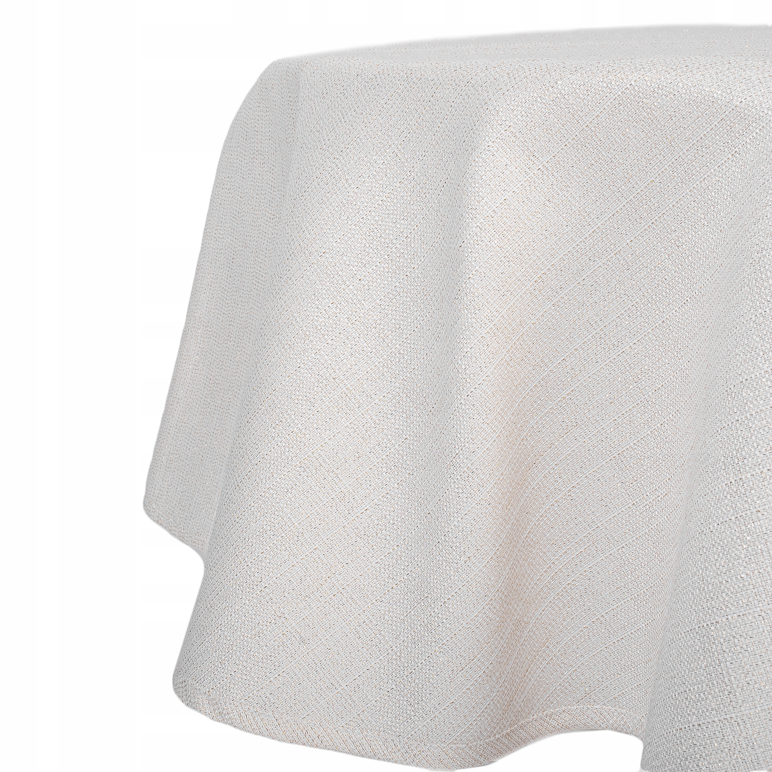 OBRUS OKRĄGŁY - PLAMOODPORNY - ECRU - GOLD - 120