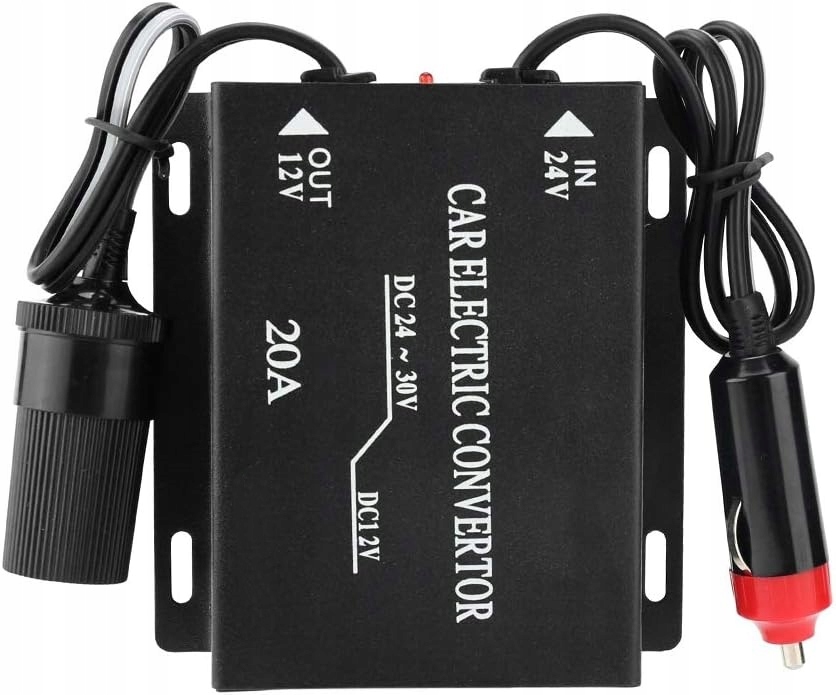 Reduktor Napięcia Konwerter Zasilania 24V Na 12V Typu Step-down Zapalniczka