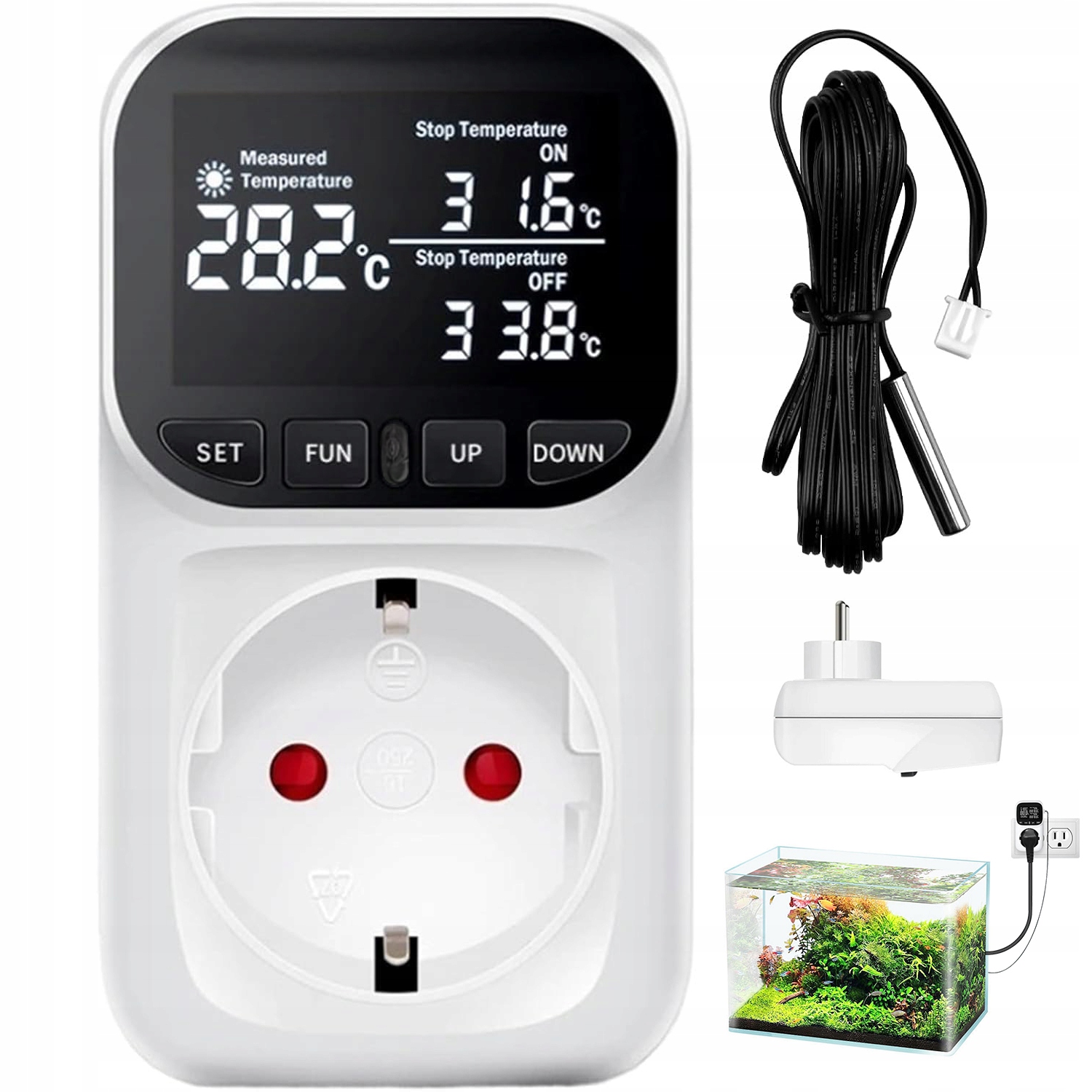 Levně Elektronický Termostat, Regulátor Teploty S Časovačem, Funkce Alarmu