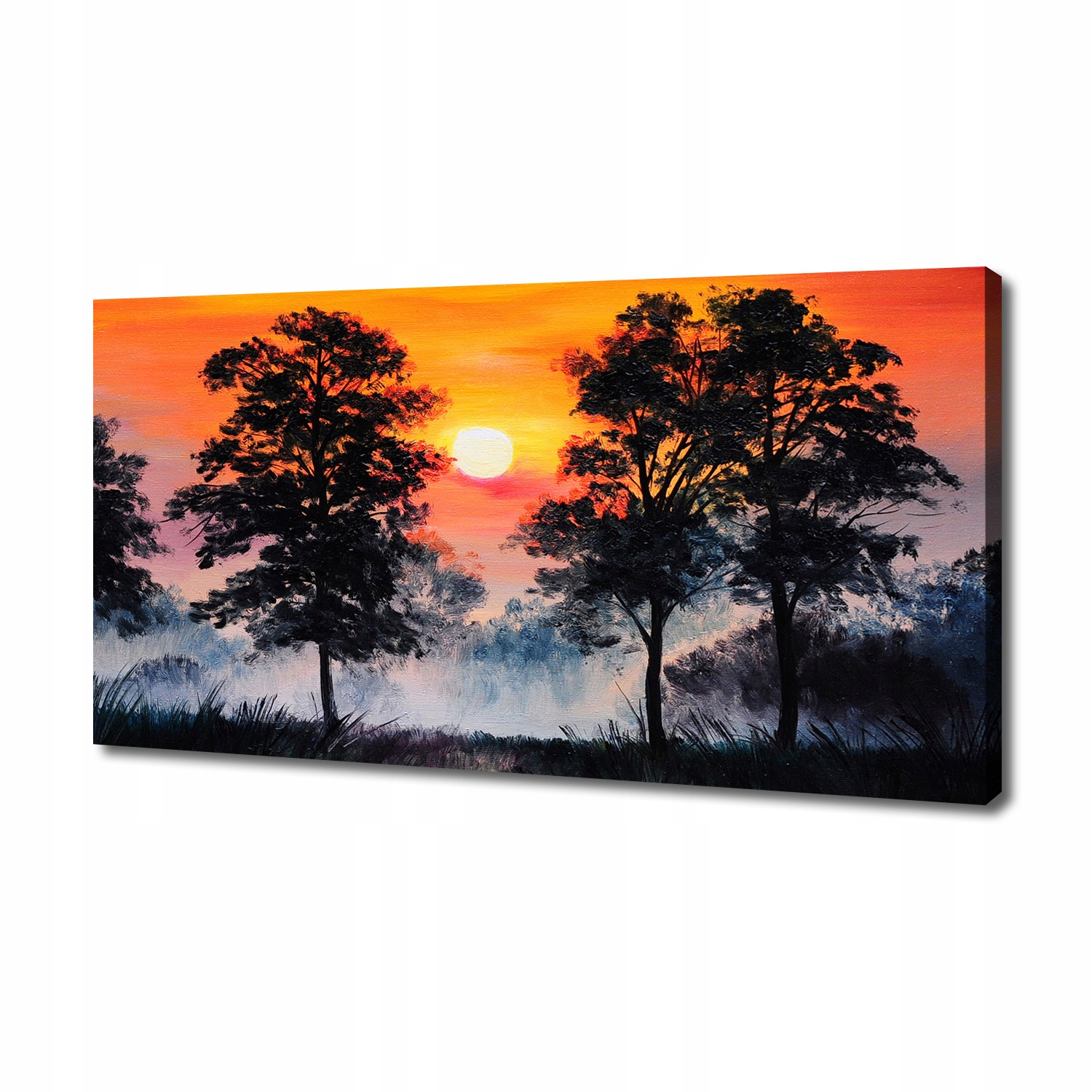 

Foto obraz na płótnie Zachód słońca las 140x70 cm