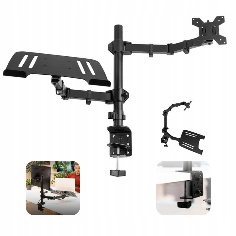 Ramię do monitora 13"-32"uchwyt na monitor z podstawką na laptop