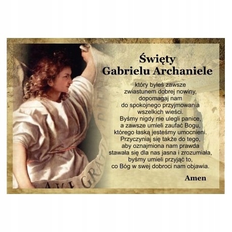 Pocztówka 19. Mój Patron - św. Gabriel