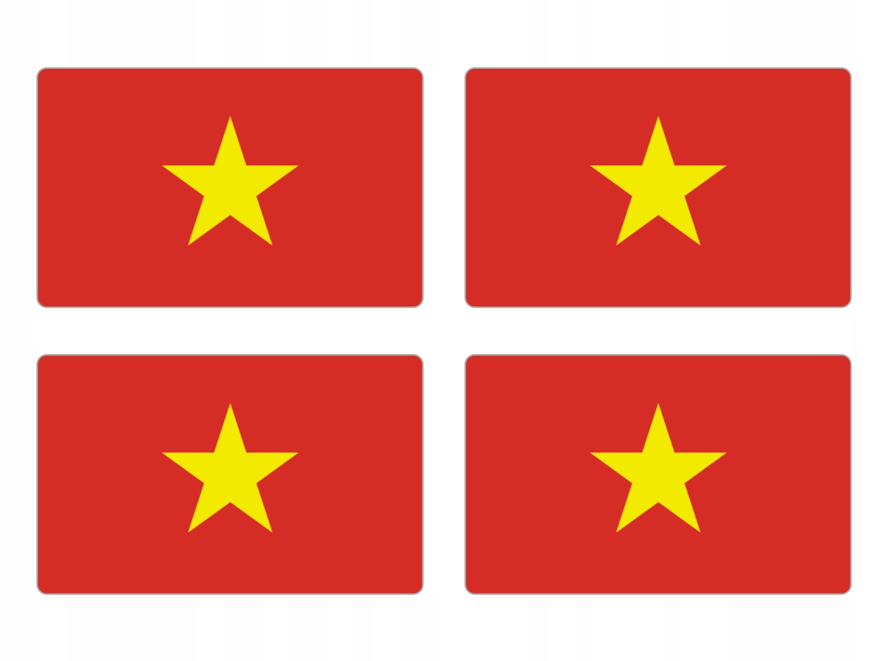 

Naklejki Flaga Wietnam na auto moto rower 4szt