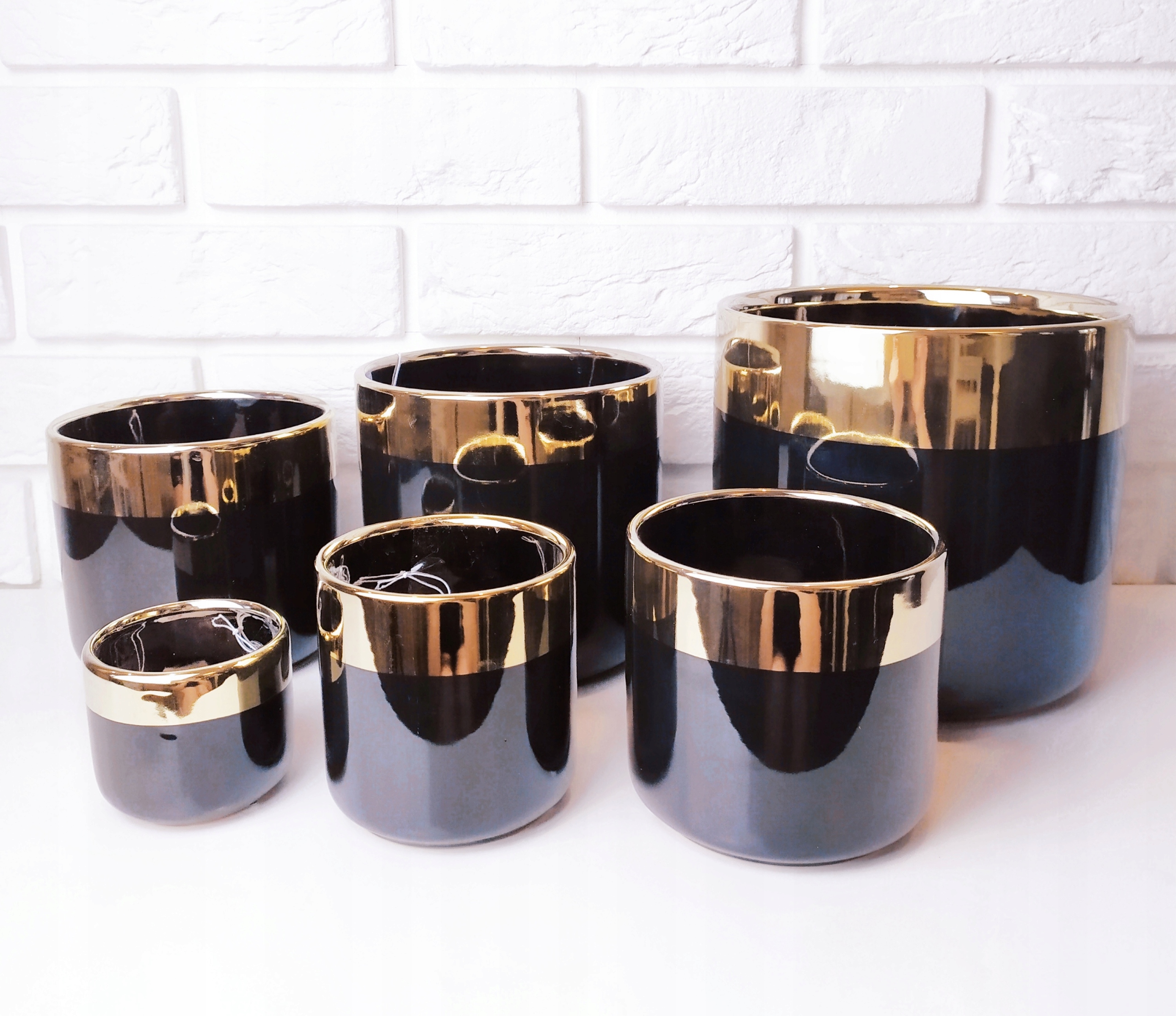 Osłonka czarno - złota XXS glamour elegancka Materiał wykonania ceramika