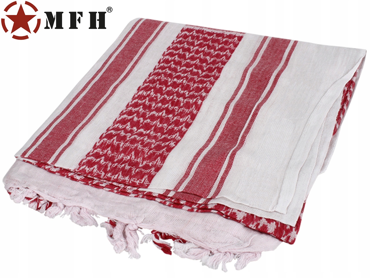 CHUSTA ARAFATKA OCHRONNA BANDANA BANDAMA Shemagh 110X110 MFH RED WHITE Rodzaj chusta