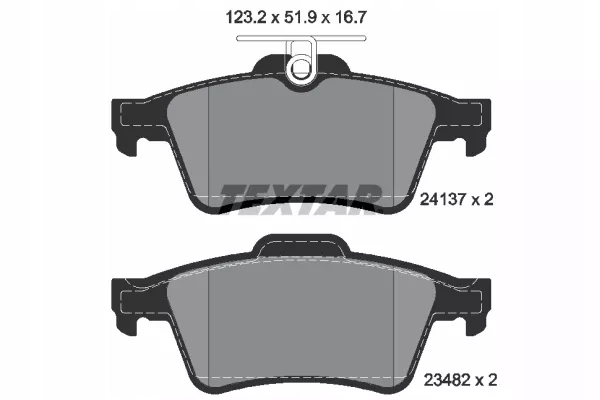 2413701 KLOCKI HAM. OPEL T. VECTRA C FOCUS MAZDA VOLVO RENAULT TEXTAR Producent części Textar