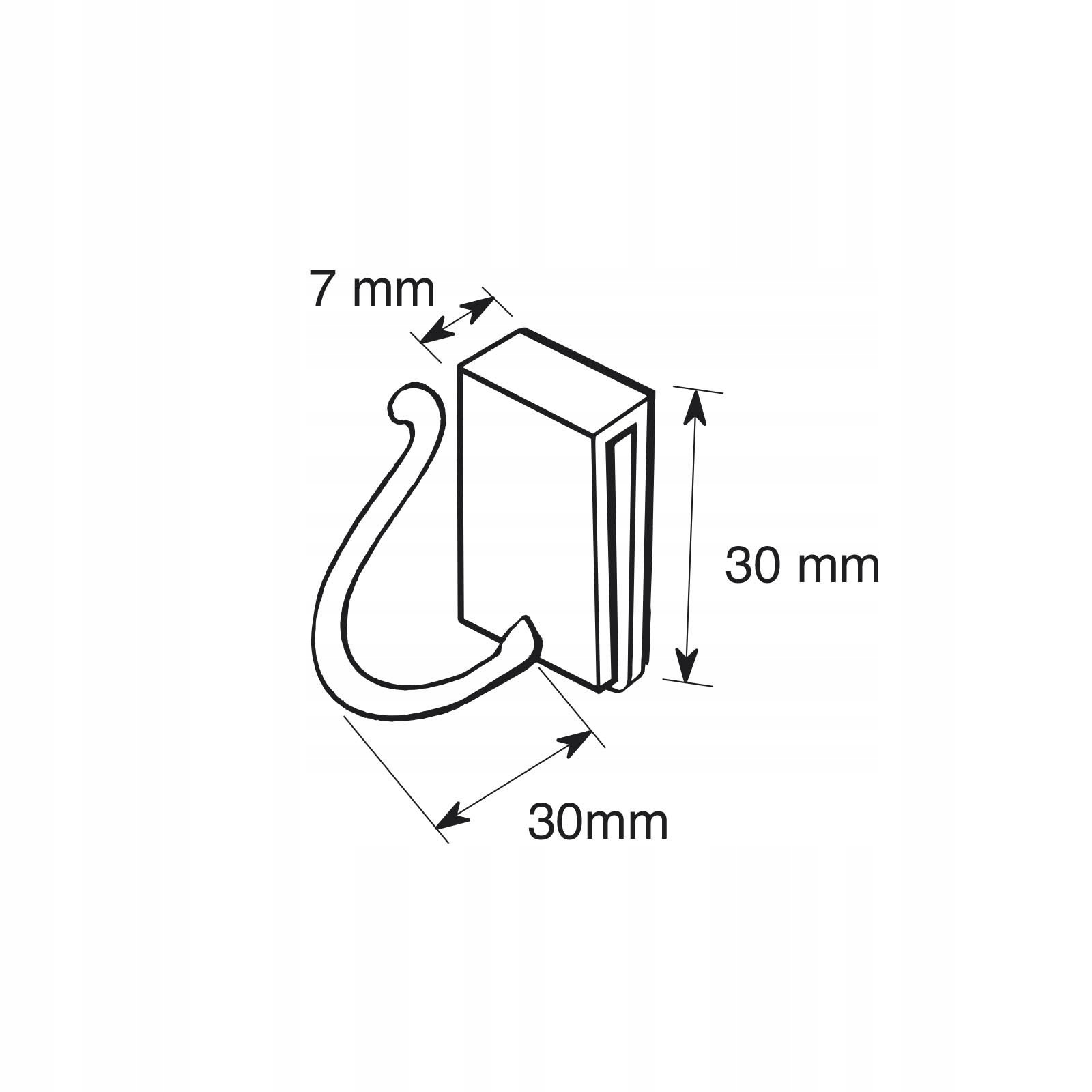 Haczyk plastikowy do stripów nakładany 1 szt Stan opakowania oryginalne