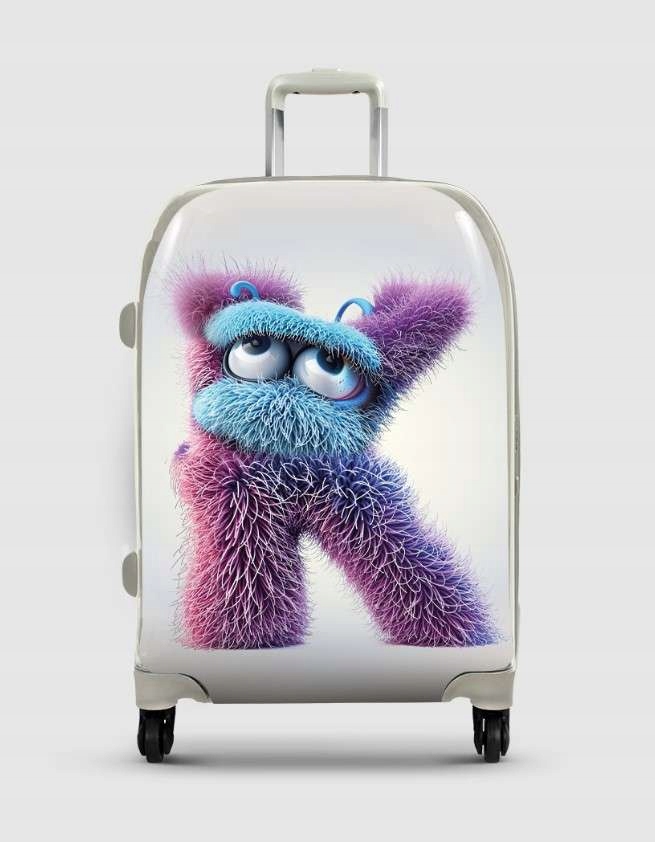 Dětský kufr s písmenem K, personalizovaná kolečka Tsa 360° vel. S