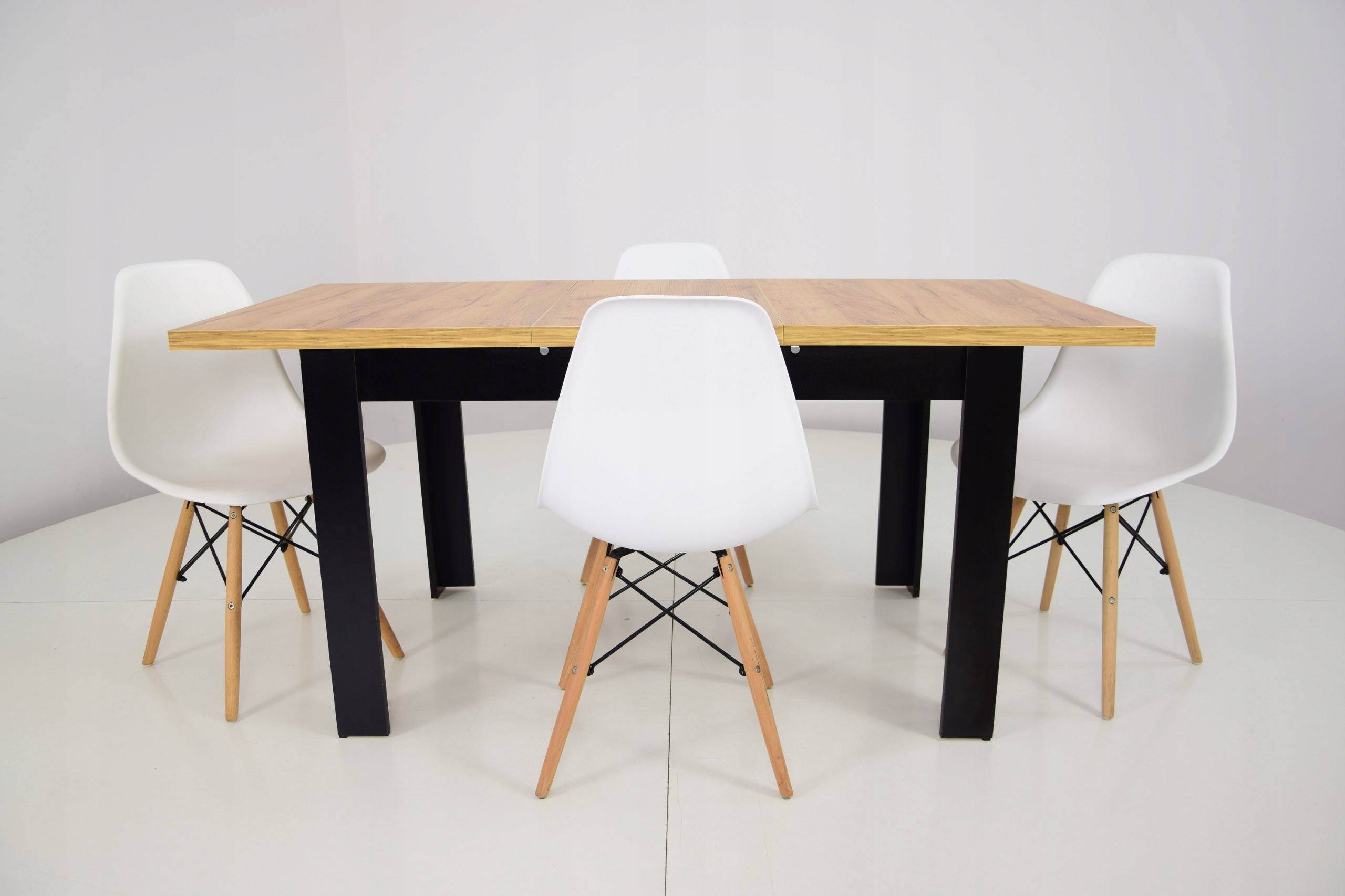 Zestaw 4 krzesła i stół do 160 cm Skandynawski Marka inna