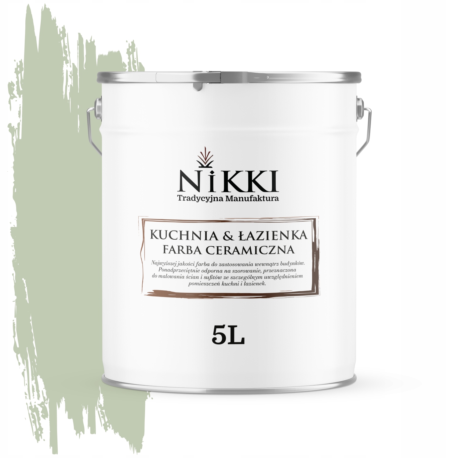 Keramická Farba Kuchyňa Kúpeľňa Olivová H2055 Hlboká Matná 5 L Nástenná