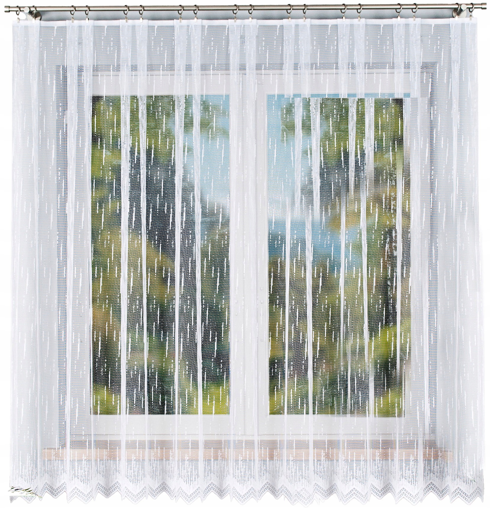 Záclona Vzor 000146 500x180cm rovná (hotová) s obšitím