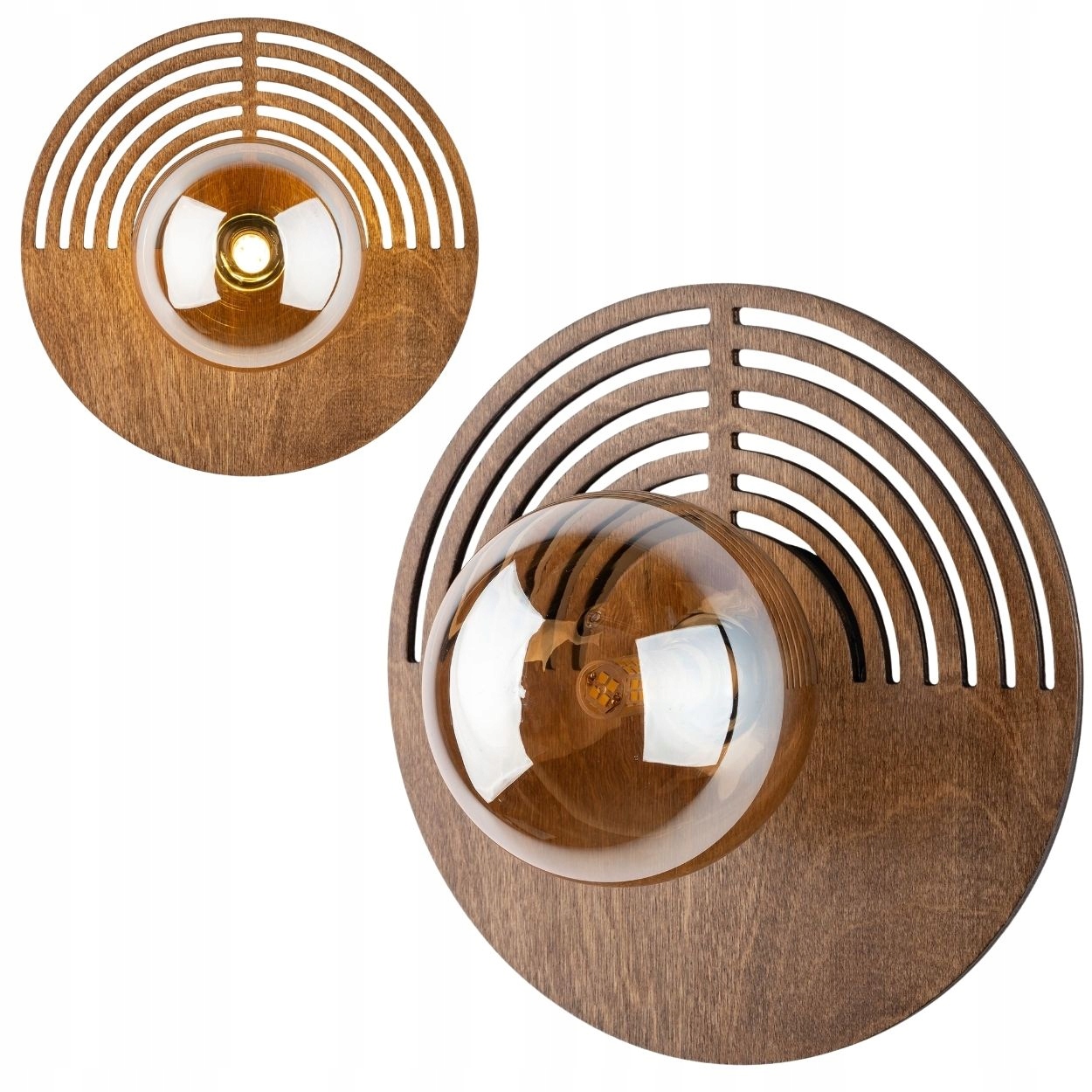 Nástěnná Lampa Dub 25 cm 1xG9 skleněné stínítko moderní loft do obývacího pokoje