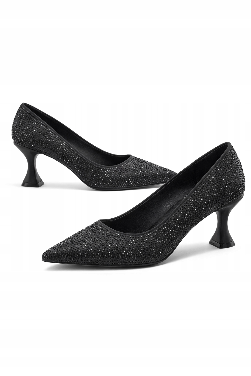 Bianco Lodičky S Černými Zirkony Na Podpatku 39 I_a