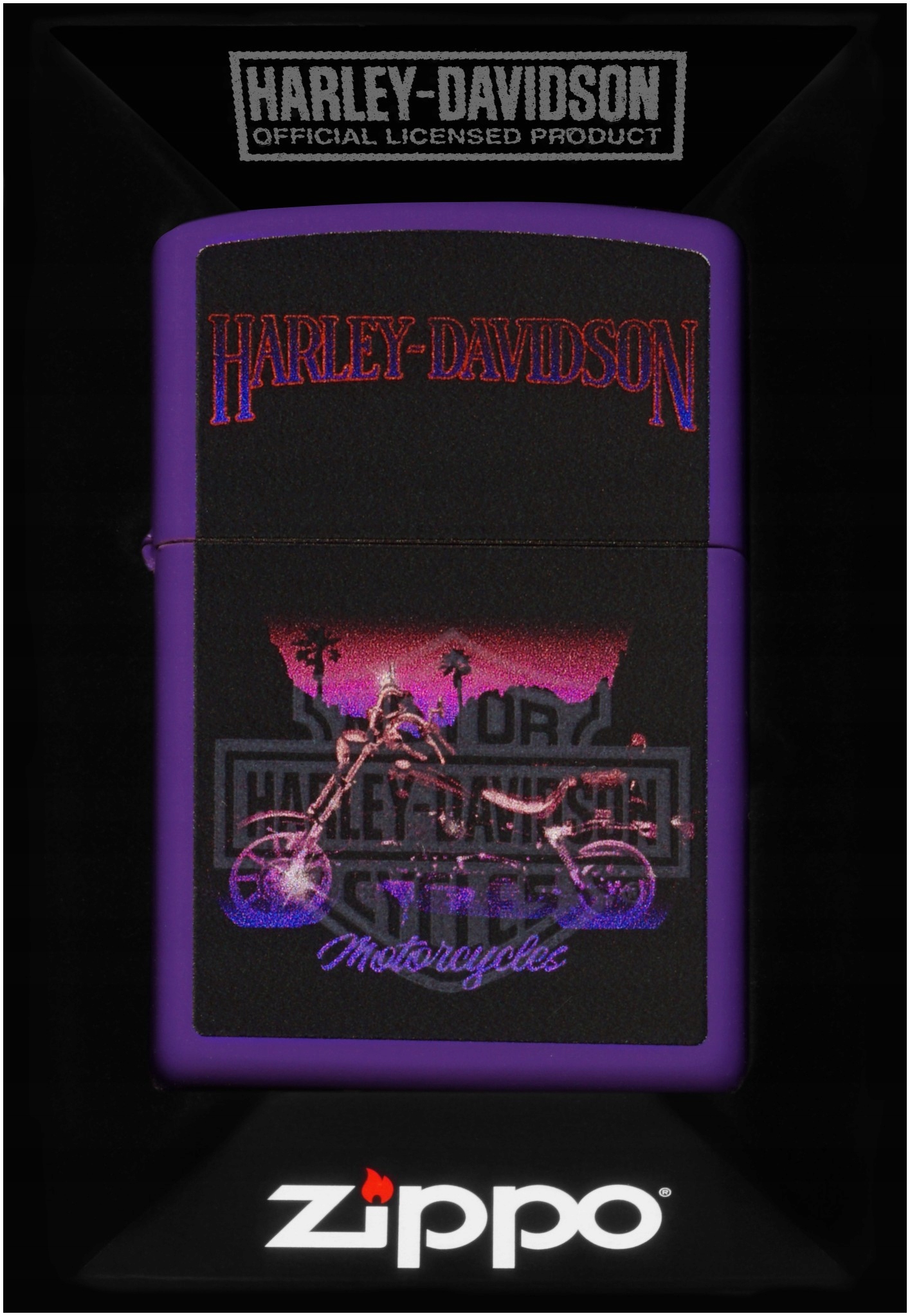Zapalovač Zippo Harley Black Light 60007424 Větruodolný benzínový