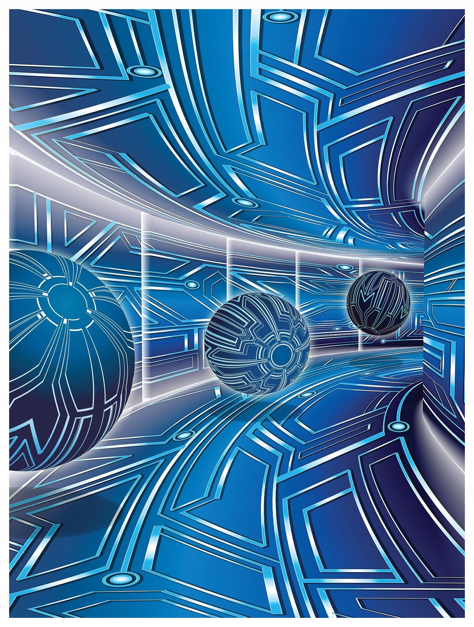 Fototapeta Tunel Futurismus Geometrie Sféry vinylová 184x254 lepidlo