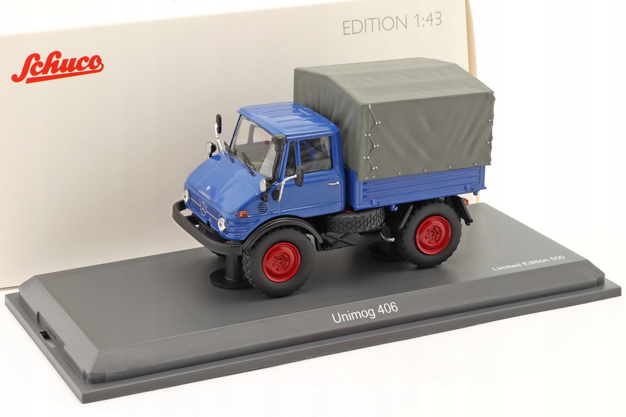 Schuco Mercedes Unimog 406 Pritsche Blue 1:43