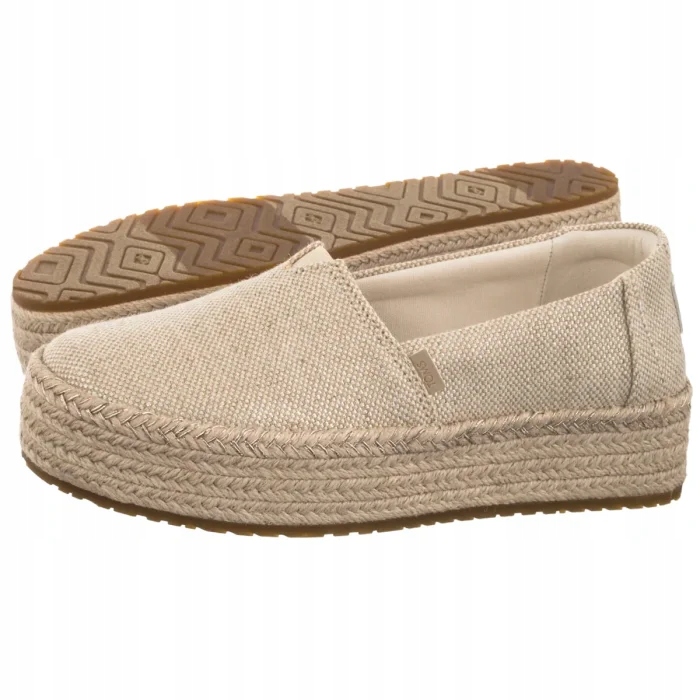 Dámské boty Espadrilky Toms Valencia Champagne Glimmer 10023059 Béžová