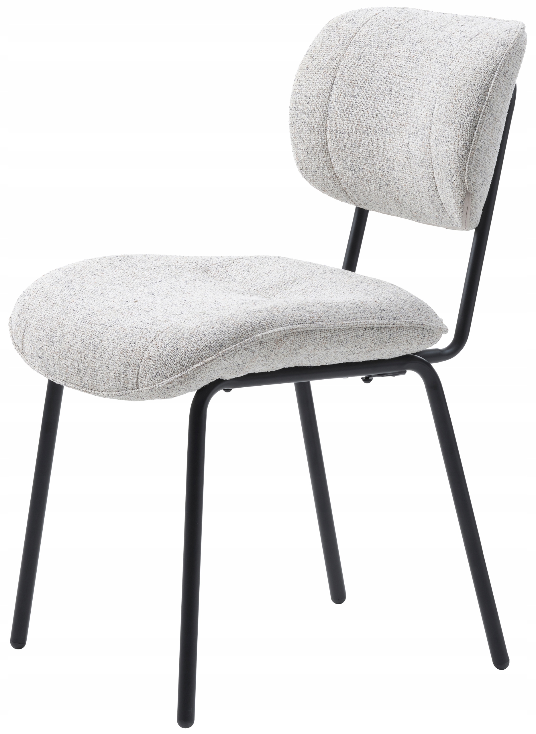Čalouněná židle Miluno na černých nohách, šedá melanž