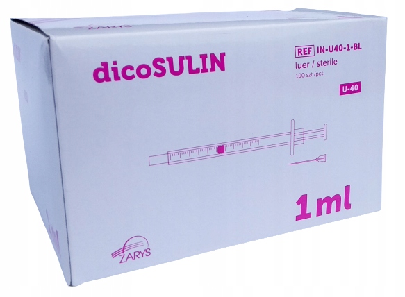 

dicoSULIN Strzykawki insulinowe Zarys U-40 100 szt