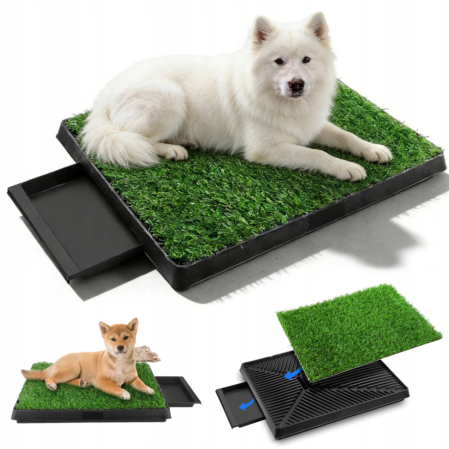 Kuweta Dla Psa Ze Sztuczną Trawą Trójwarstwa 50 X 6 X 36,5 CM