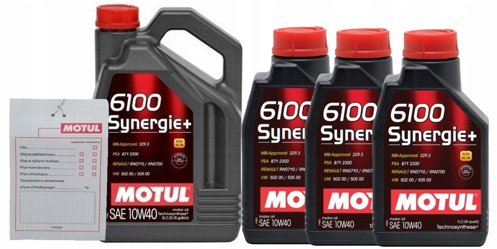 

Olej Motul Synergie+ 6100 10W40 8L + Gratis