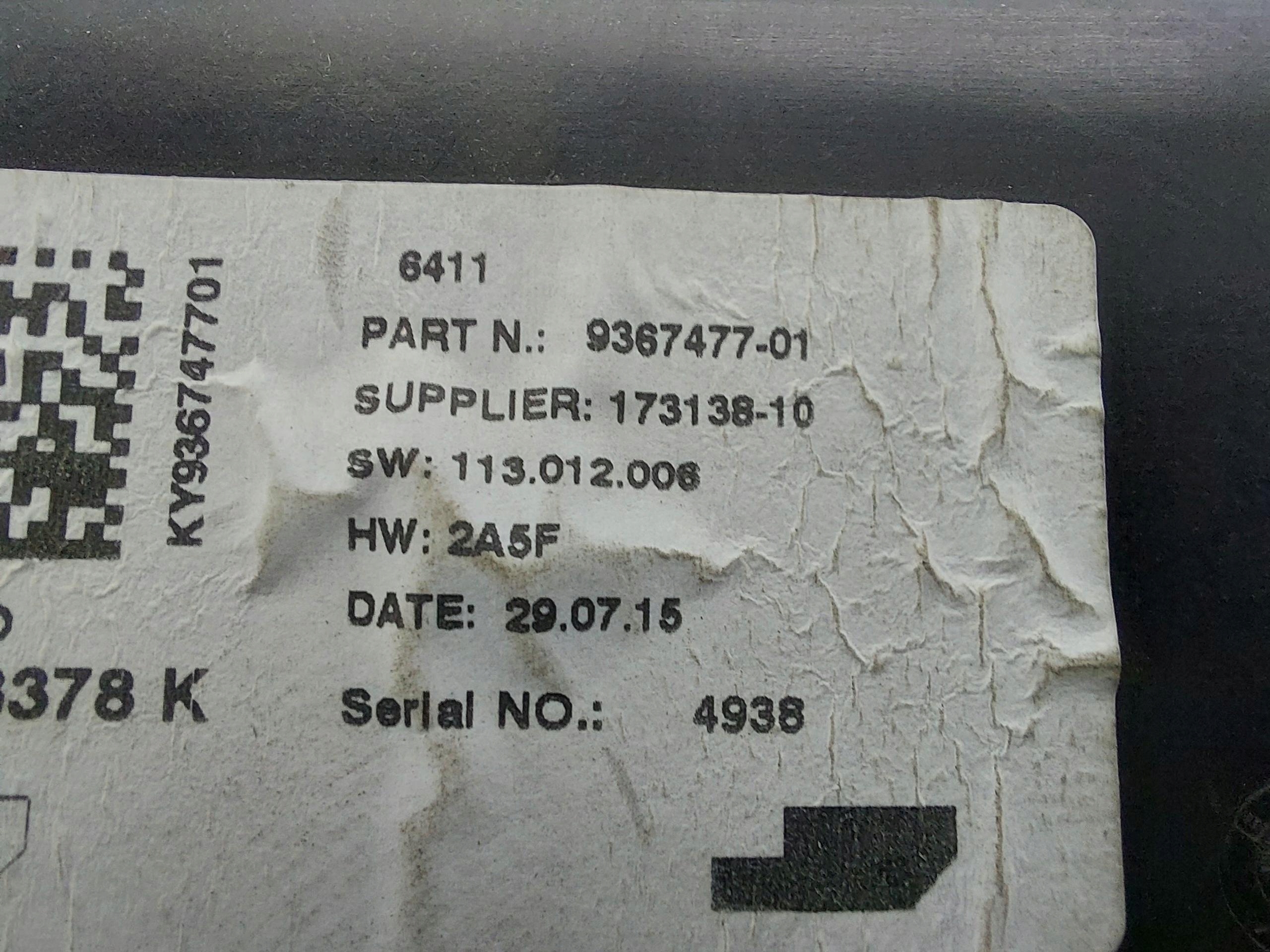 BMW i3 i01 REX module control unit of the air conditioning 9367477
