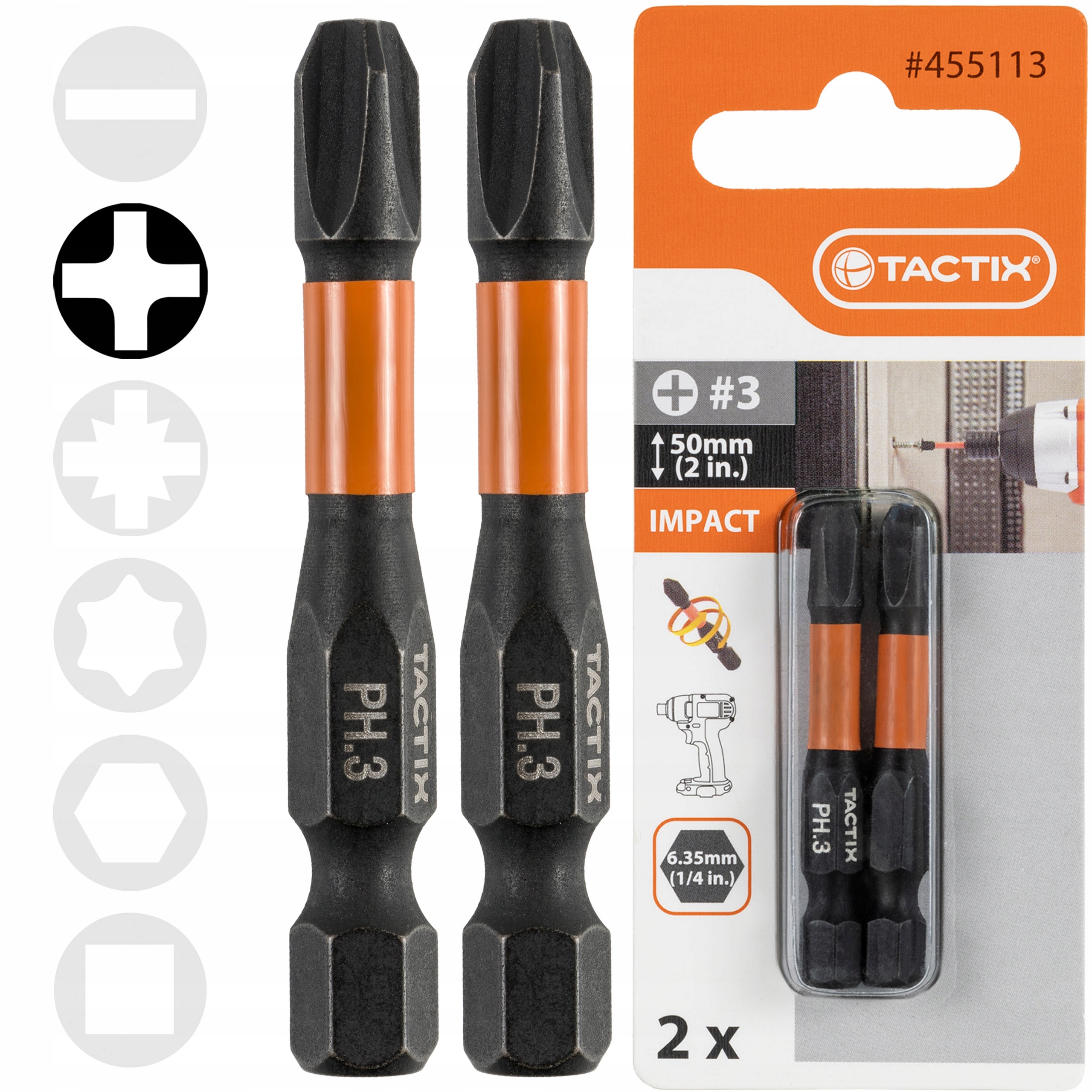 

Bity Udarowe Impact 50MM PH3, 2 szt. Tactix