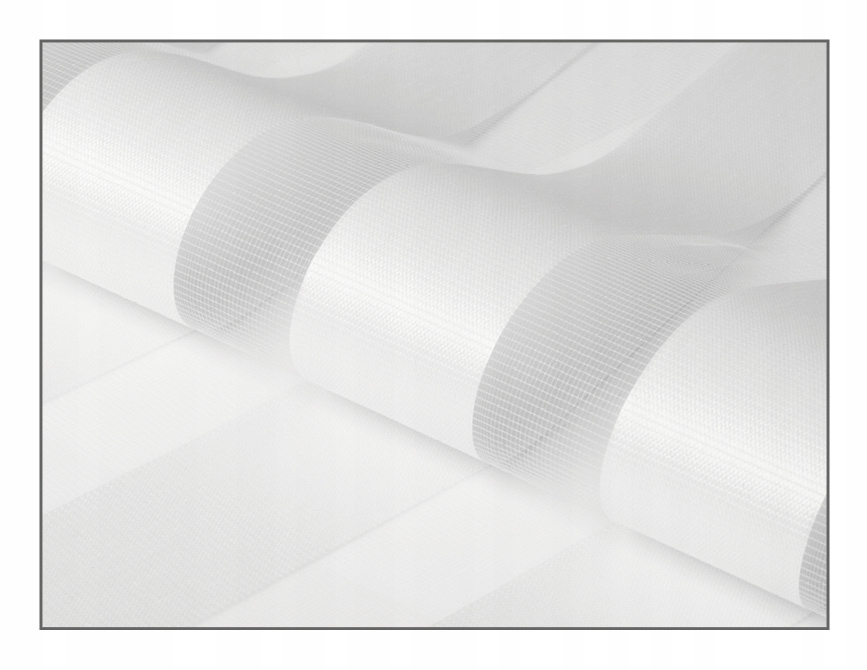 ROLETY DZIEŃ NOC W BIAŁEJ KASECIE PCV Z PROWADNICAMI NA WYMIAR KOLORY RENA Szerokość produktu 1 cm