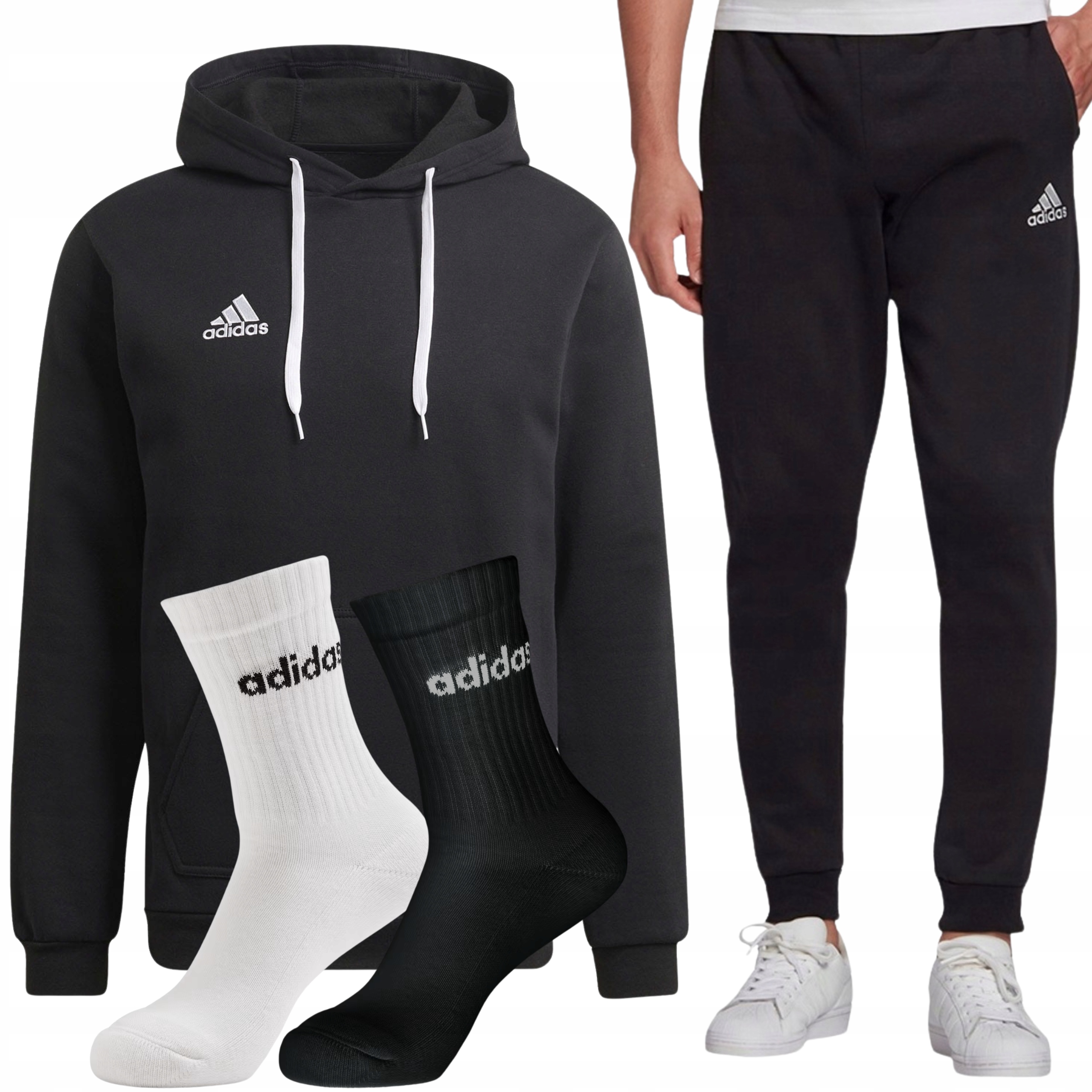 Komplet dresowy Adidas bluza i spodnie skarpety w prezencie rozm. S