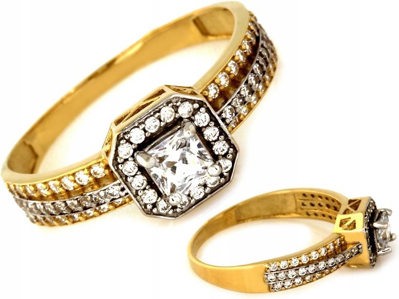 Prstýnek 585 bohatě osázený zirkony r20, elegantní, ze zlata