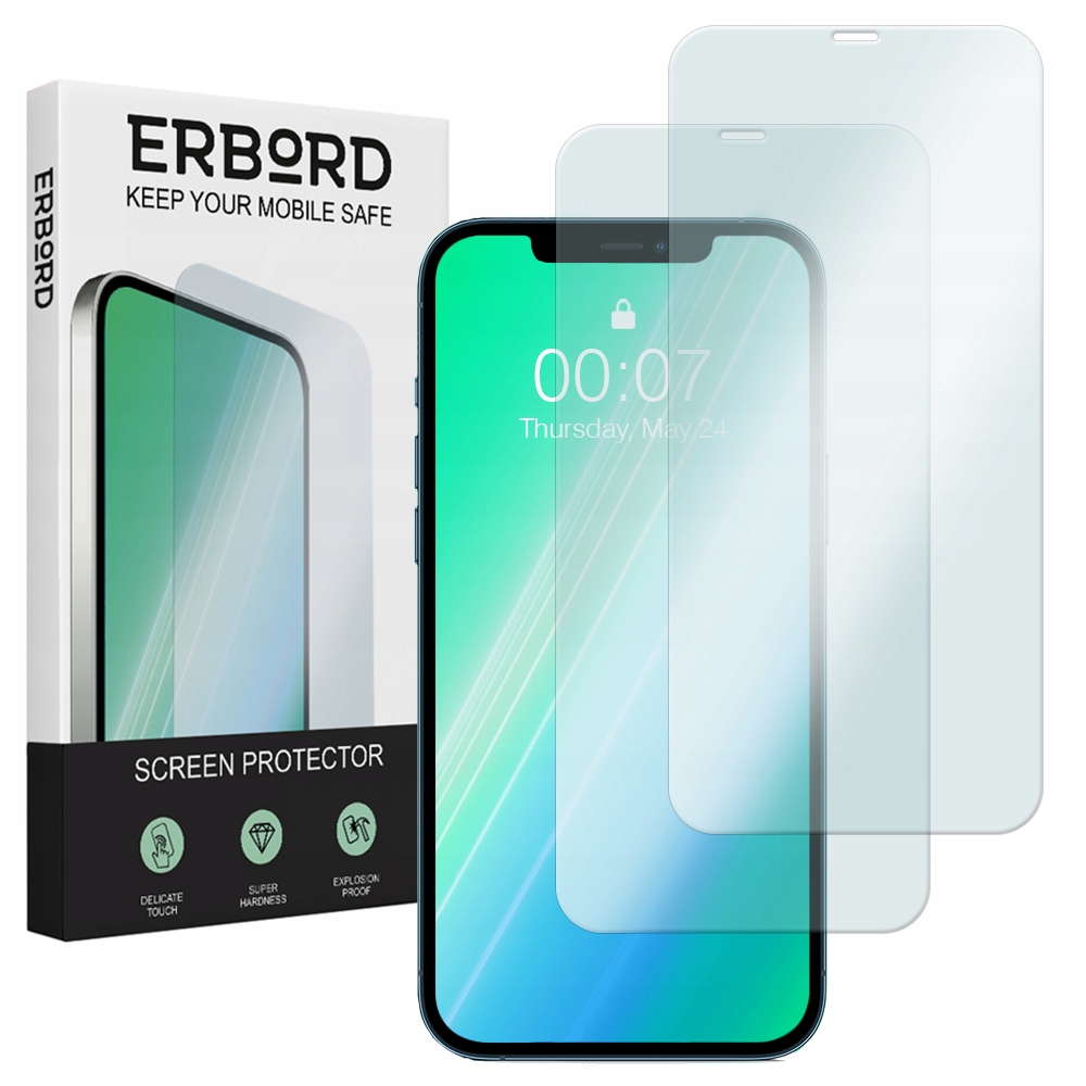 

2x Szkło Hartowane Erbord do iPhone 12 Mini