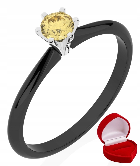 Zlatý Prstýnek 585 14k Safír 0,24 ct Černé Zlato R15