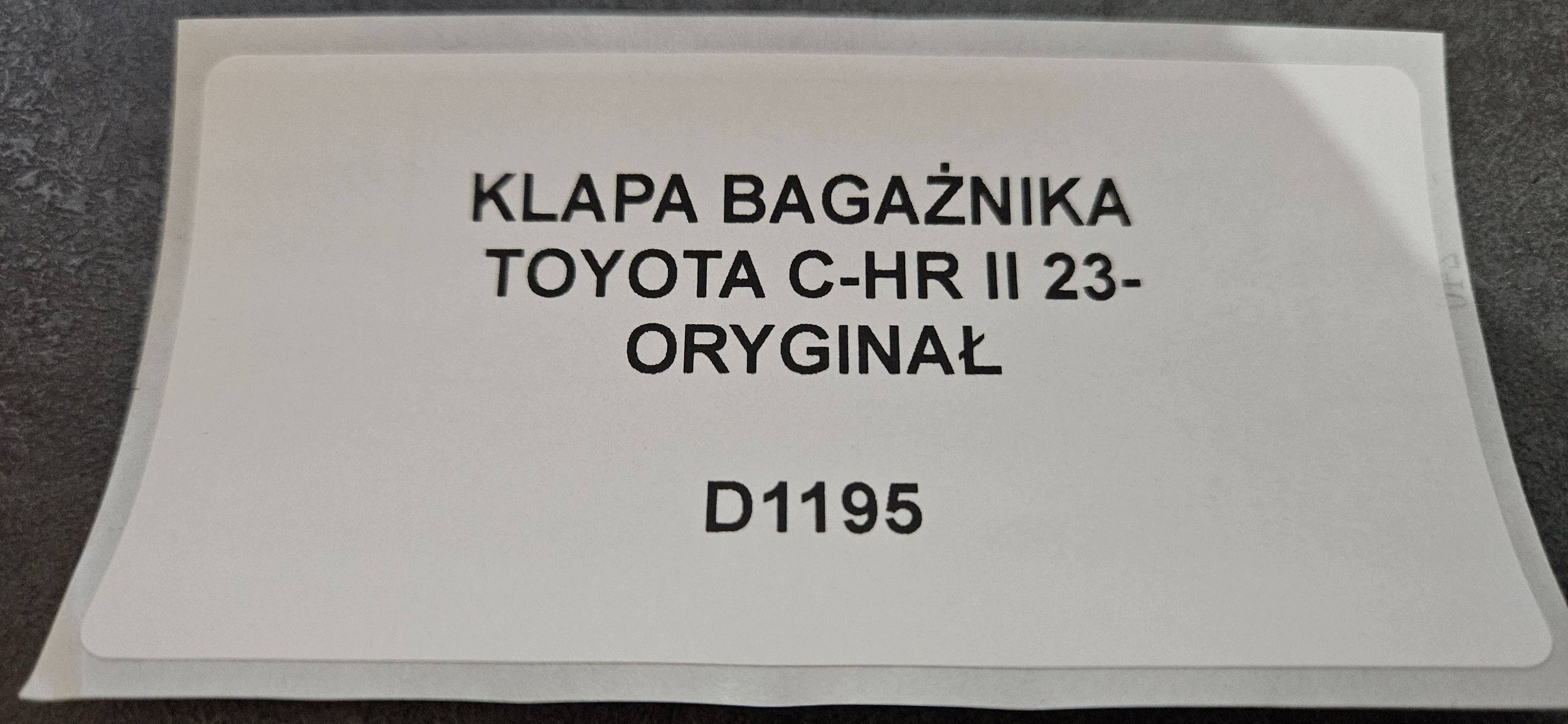 trunk door boot TOYOTA C-HR II 21- original
