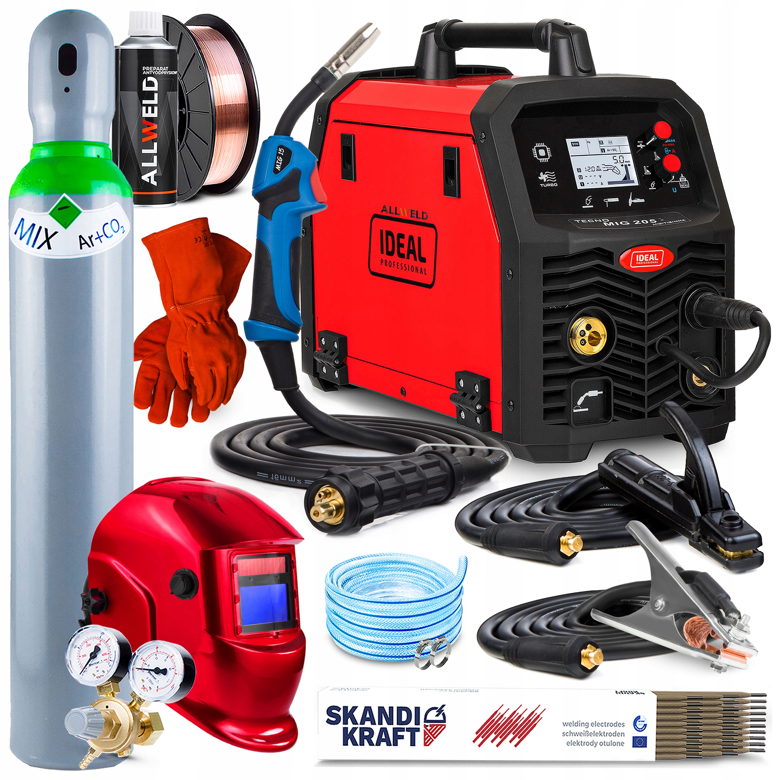 Svařovací Stroj Migomat Ideal Tecnomig 205 LCD V2 Synergie Alu Mig Mma Tig 200A