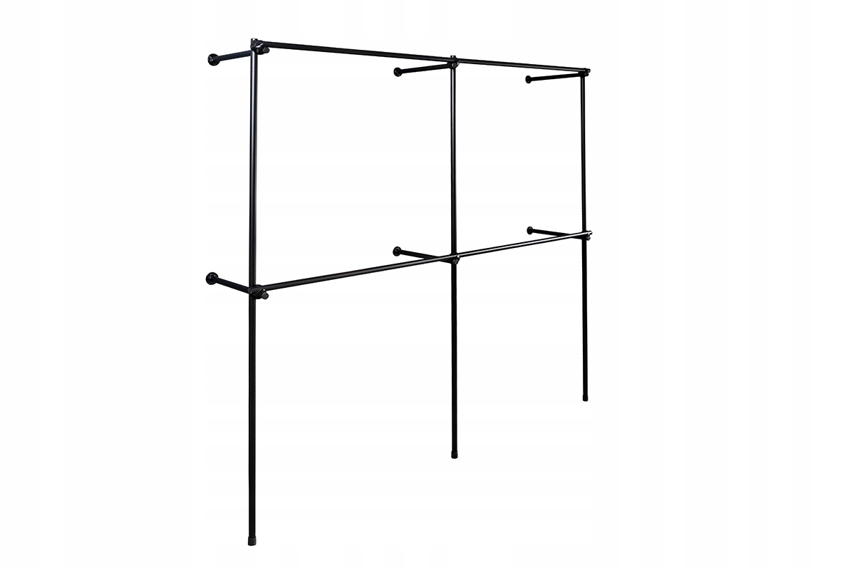 Regał Przyścienny Na Odzież Czarny 250x200cm Sklep Wieszak Na Ubrania Black