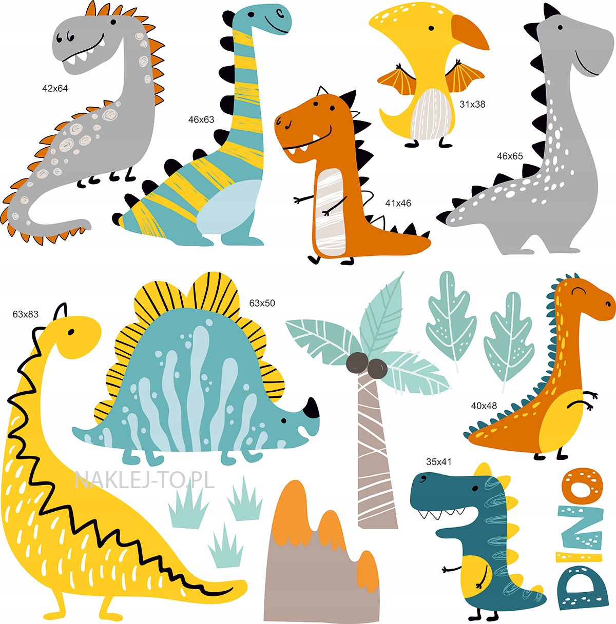 Наклейки динозавры НАБОР MEGA XXL