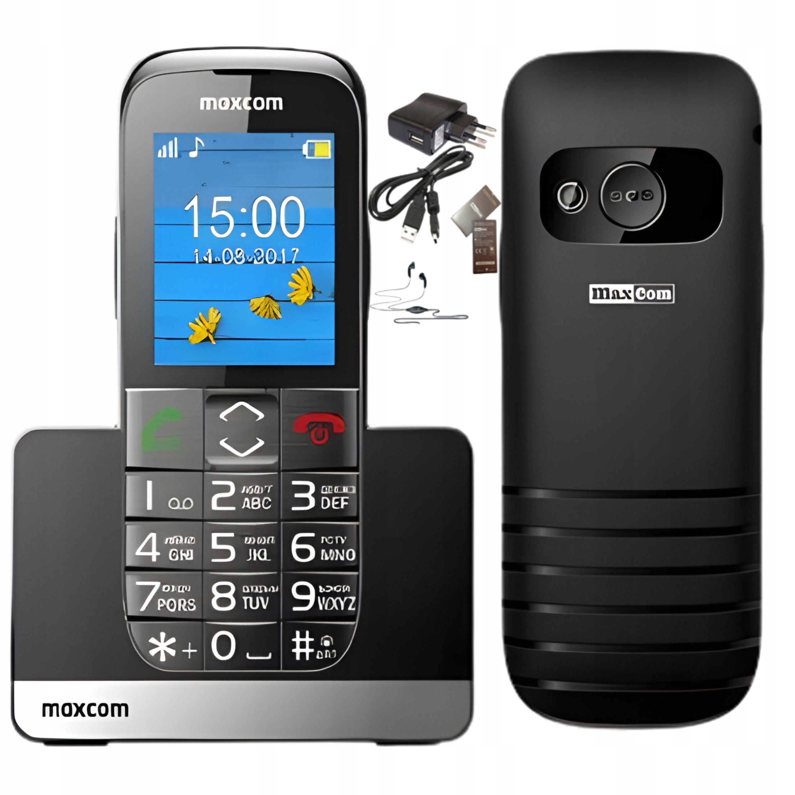 Telefon dla Seniora Maxcom duże klawisze i czcionka, polskie menu , S-o-s