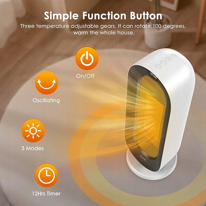 Elektrický keramický ohřívač pro velké místnosti o výkonu 2000 W