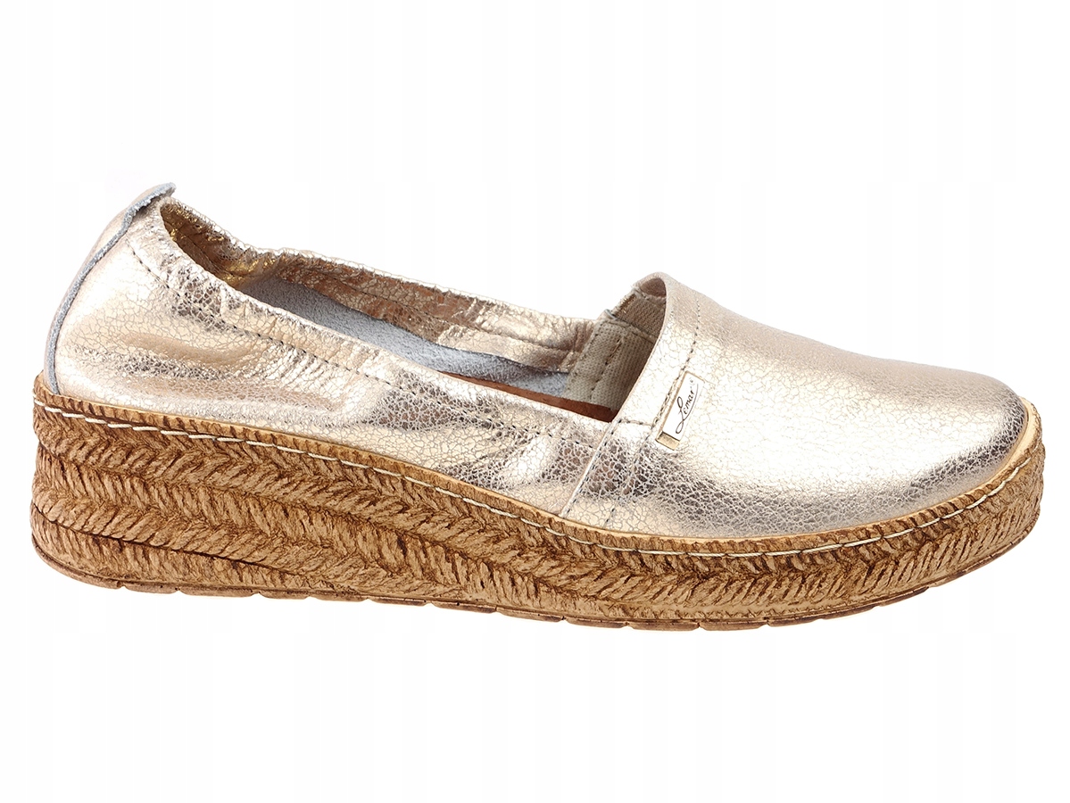 

Lemar mokasyny espadryle 10125 złoty metalik 37