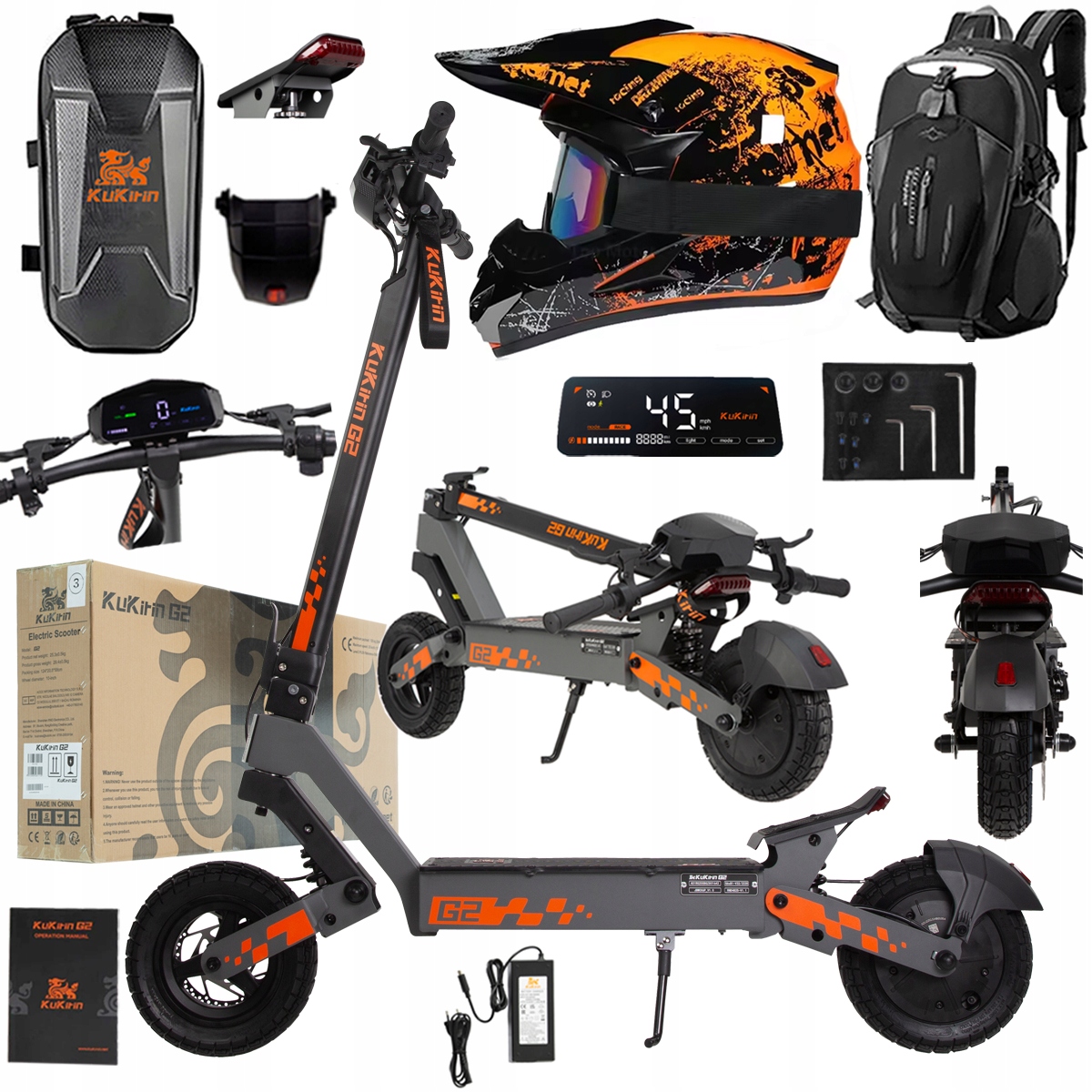 Kukirin G2 2026 Nové skládací elektrické vozidlo 1200W 45KM/H 15Ah 48V 10"