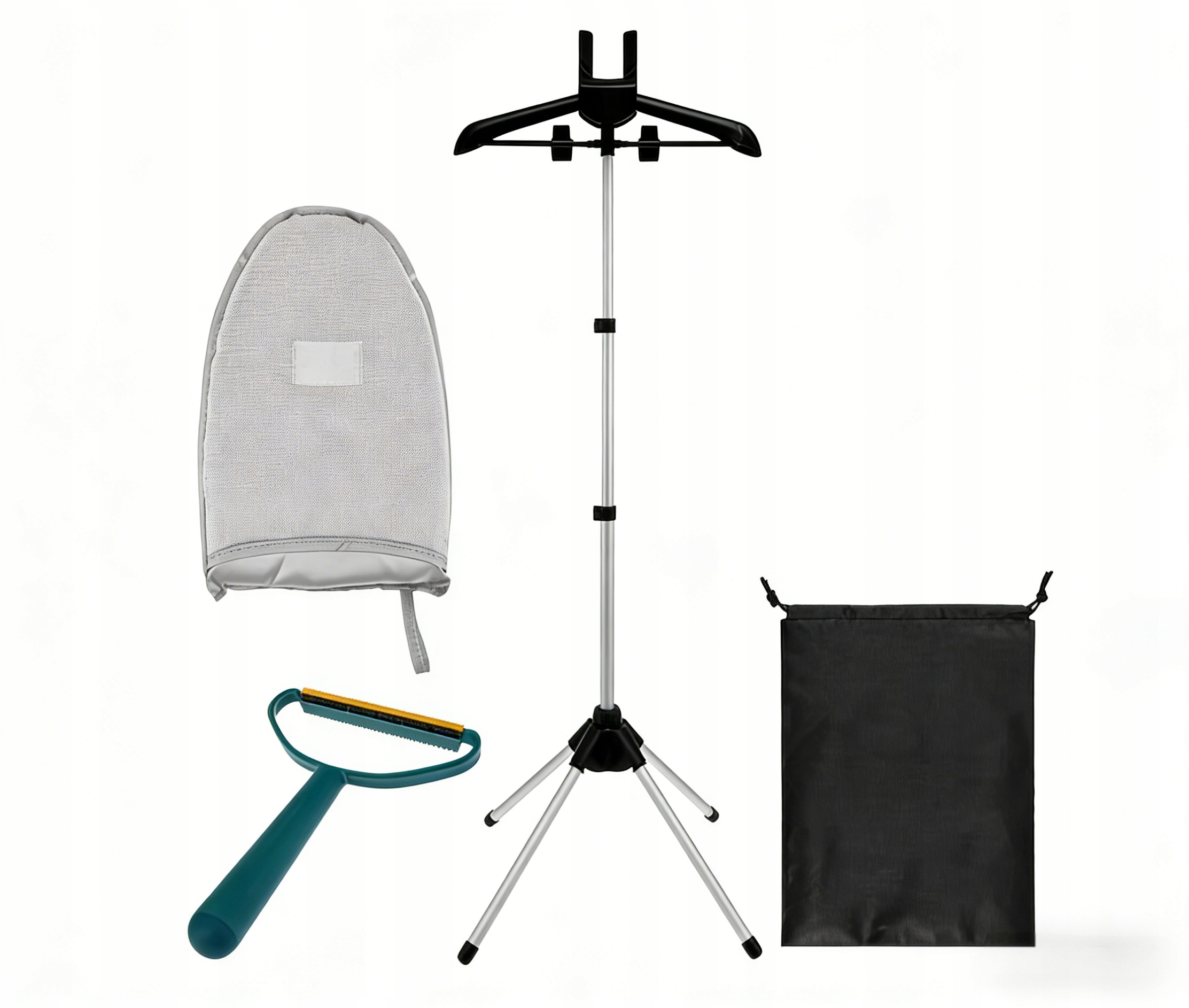 Regulowany szary stojak na ręczną parownicę do ubrań