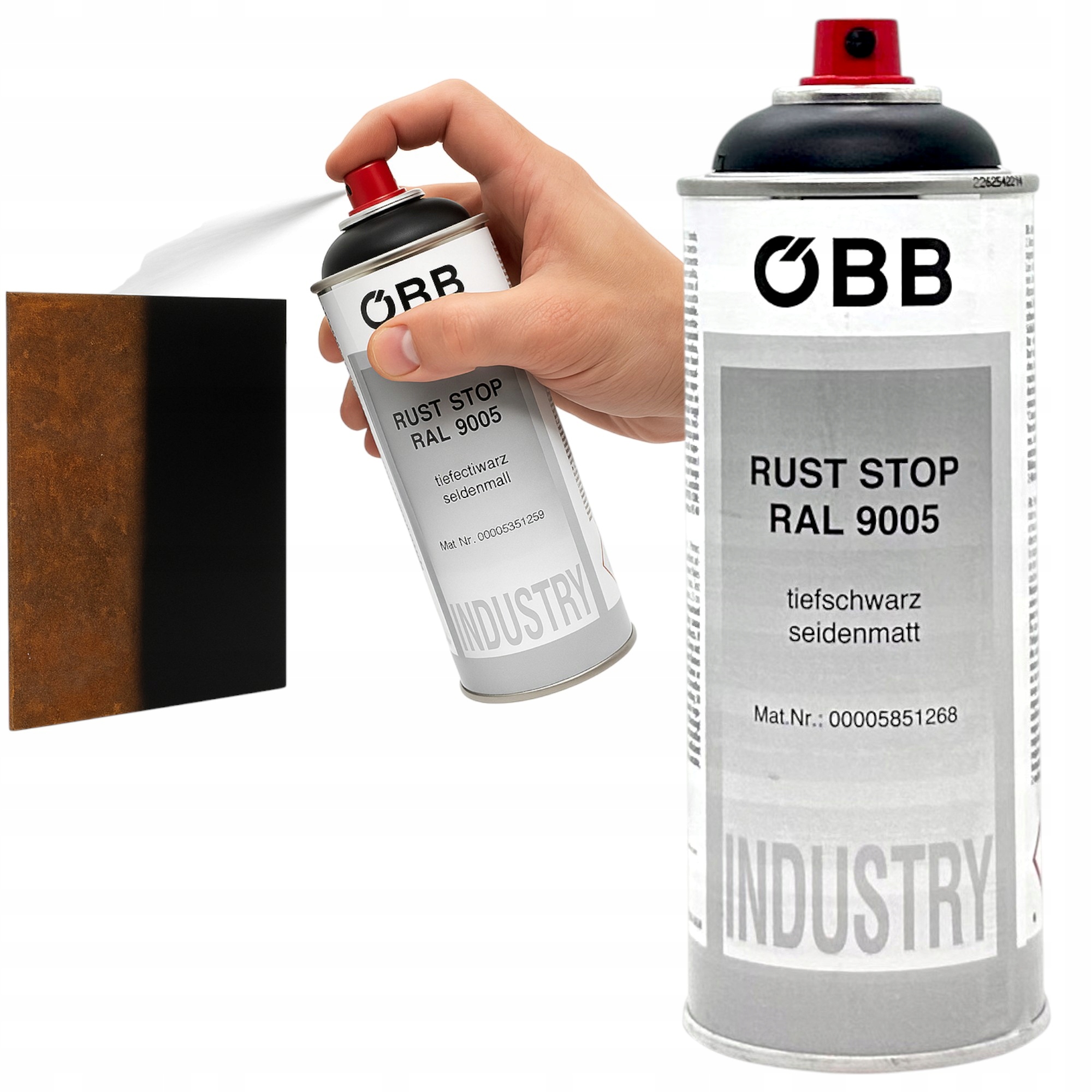 Farba Antykorozyjna na rdzę 4w1 RAL 9005 PÓŁMAT Spray 400ML