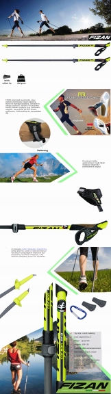 Fizan Carbon Pro Kije nordic walking 80% carbon Liczba segmentów 2