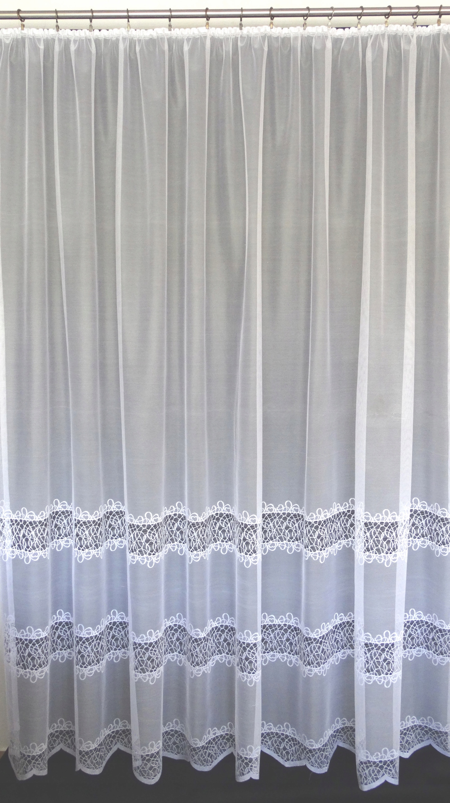 

Mg Firana żakard 618/255 Biała 300x250cm z taśmą