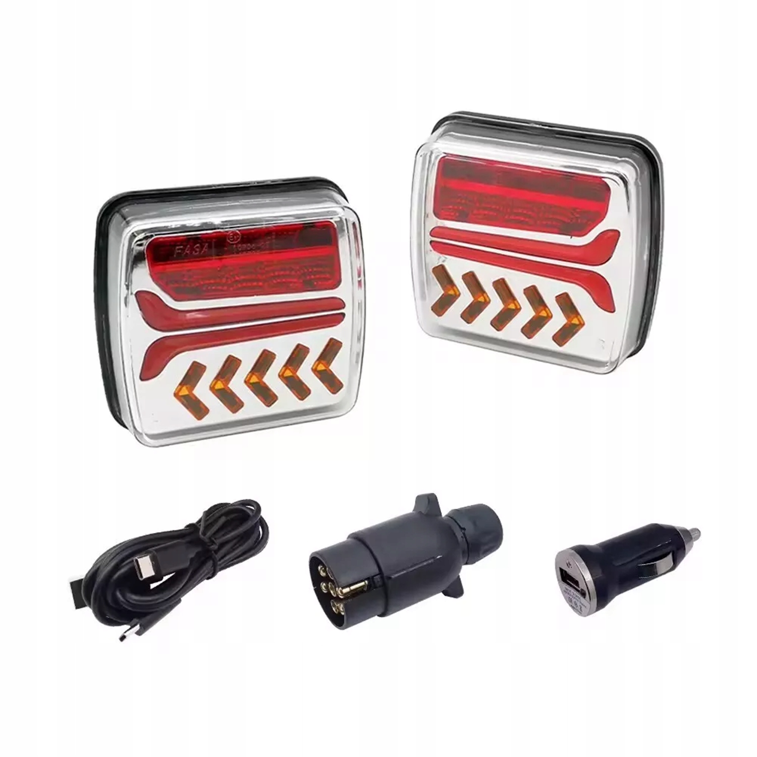 Sada Led Bezdrátových Lamp Zadní Přívěsy Na Magnet 12V/24V 7PIN IP65