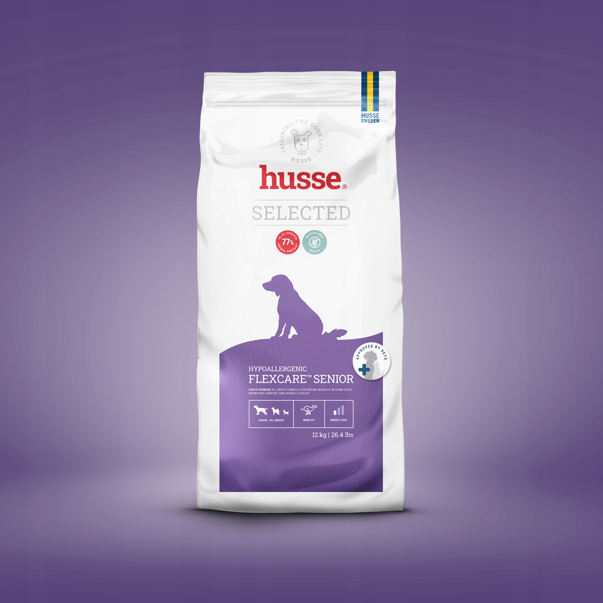 Husse Hypoallergenic Flexcare Senior, 12 kg, psy starsze, wsparcie stawów