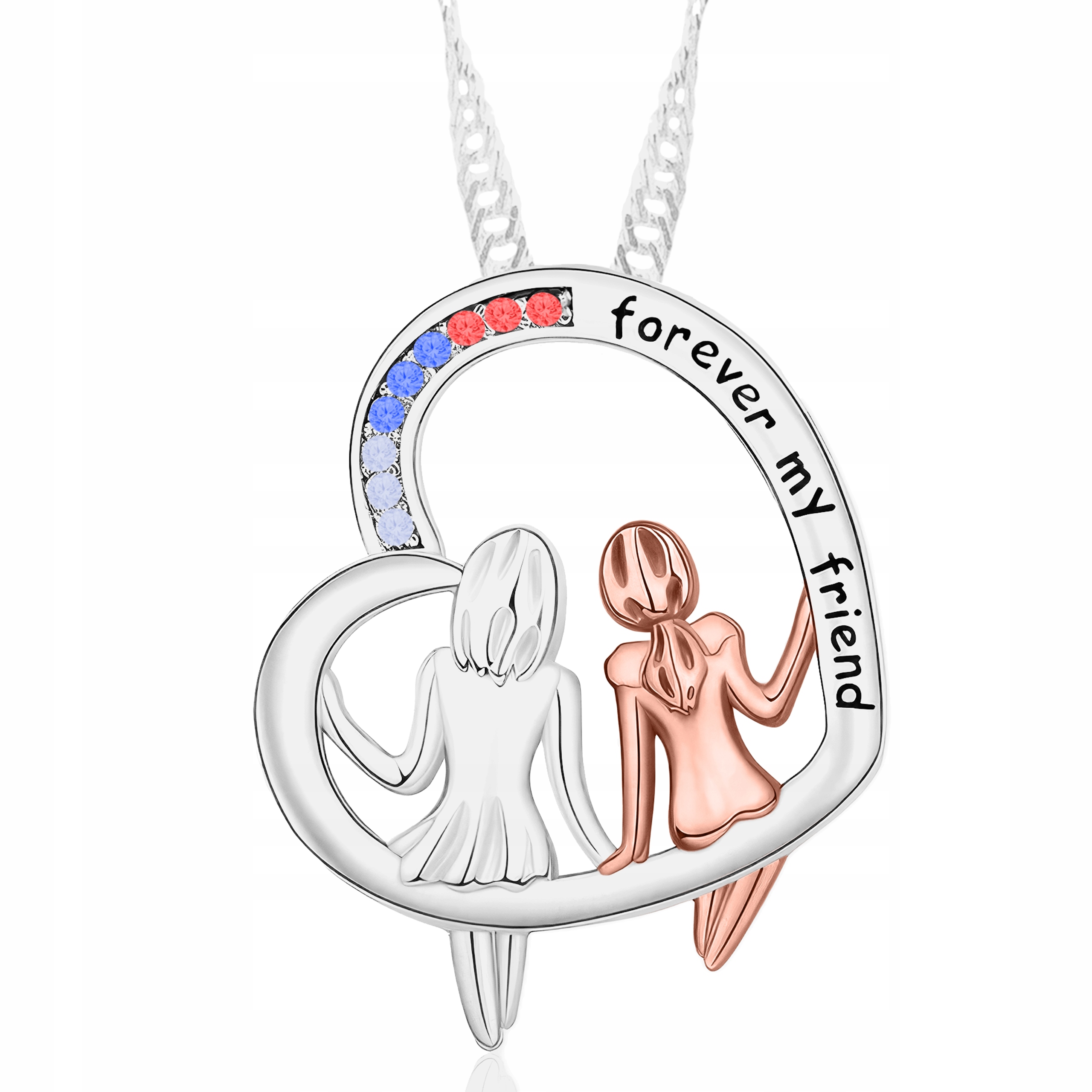 Stříbrný Náhrdelník Srdce pro Bff Přítelkyni Best Friends Forever Stříbro 925