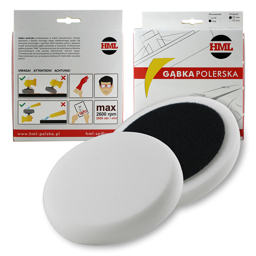 

Biały Pad Polerski Hml Rzep 150mm Gąbka Tarcza