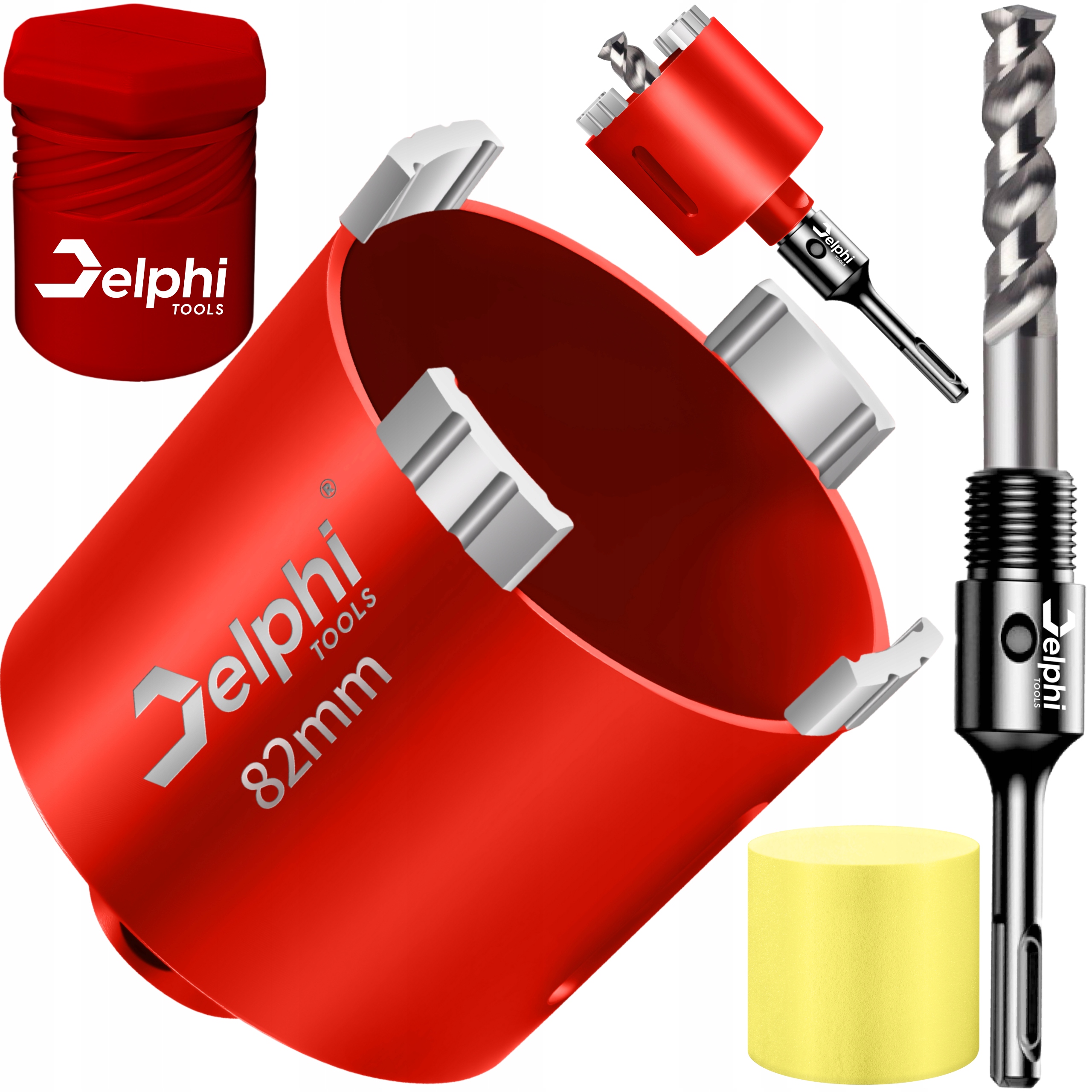 Korunkový Vrták Segmentová Diamantová 82 mm Korunka Vrták Do Betonu Adaptér Sds+